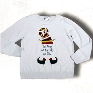 "BUT FIRST LET ME TAKE AN ELFIE" SWEATER - NEW